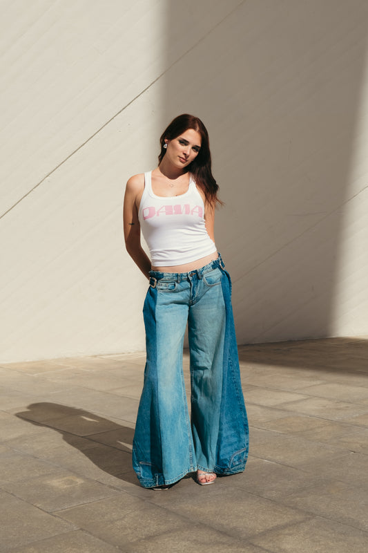 Double Colour Shoulder Strap Pants