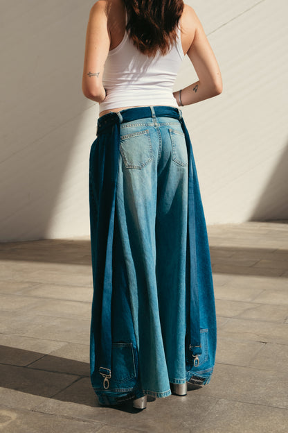 Double Colour Shoulder Strap Pants