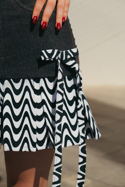 Checkered Black Mini Skirt